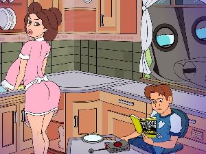 Horny sex games with sexy robot fucking