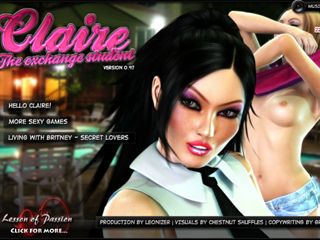 Claire the Exchange Student porn game with flashing boobs
