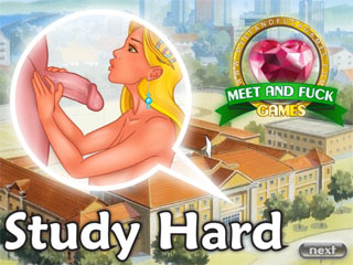 College games and a dirty fuck in Study Hard college fuck game